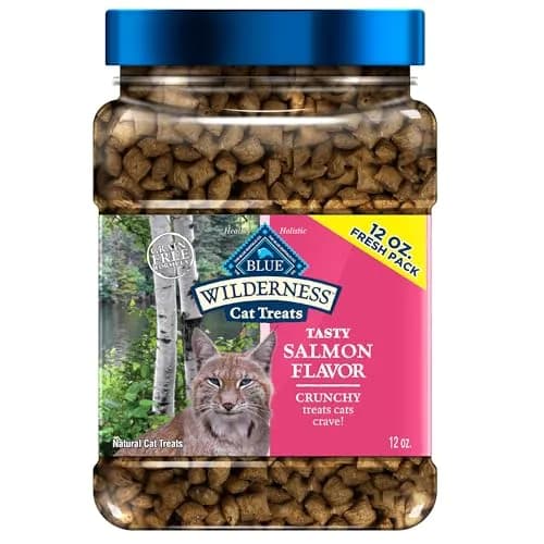 Blue Buffalo Wilderness Tasty Salmon Crunchy Cat Treats 340g (12 oz) | Grain-Free, Real Salmon First thumbnail 1