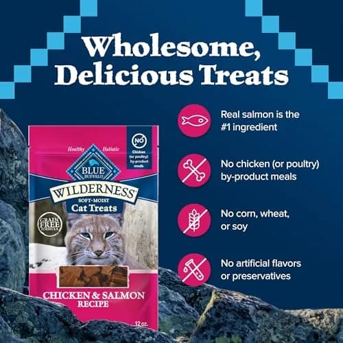 Blue Buffalo Wilderness Tasty Salmon Crunchy Cat Treats 340g (12 oz) | Grain-Free, Real Salmon First thumbnail 7