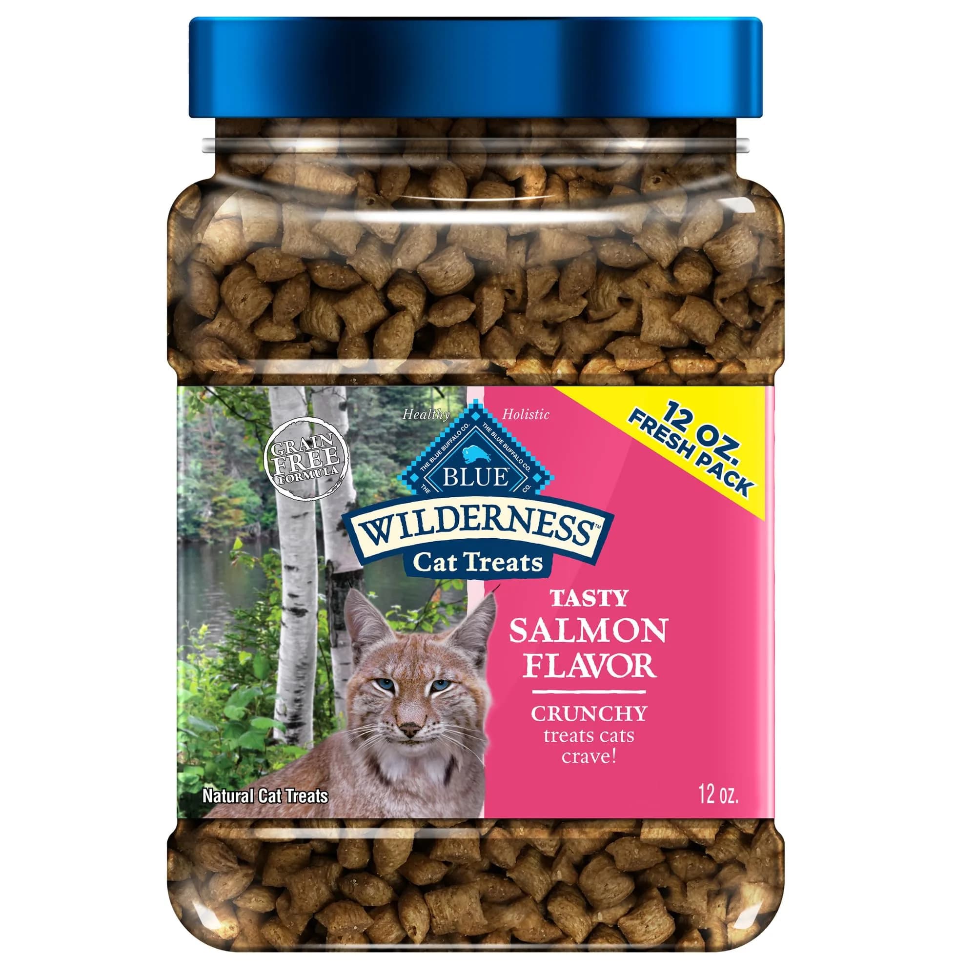 Blue Buffalo Wilderness Tasty Salmon Crunchy Cat Treats 340g (12 oz) | Grain-Free, Real Salmon First - main product image