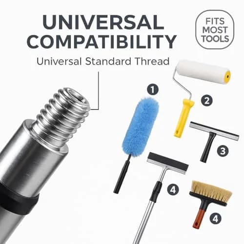 Bates Choice Paint Roller Extension Pole, 3 Ft, Aluminum Alloy | Multi-Purpose Telescopic Tool thumbnail 5