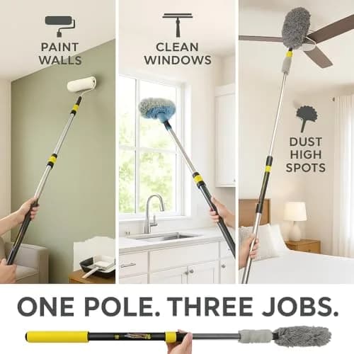 Bates Choice Paint Roller Extension Pole, 3 Ft, Aluminum Alloy | Multi-Purpose Telescopic Tool thumbnail 8