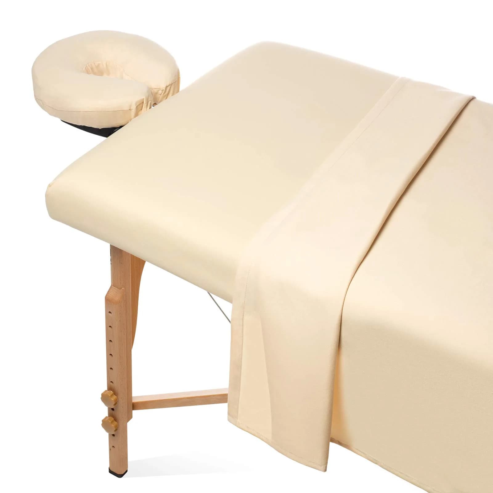 Saloniture 3-Piece Microfiber Massage Table Sheet Set - Natural - 91cm (36") x 196cm (77") x 7cm (3") | Premium Soft & Durable