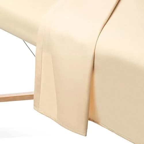 Saloniture 3-Piece Microfiber Massage Table Sheet Set - Natural - 91cm (36") x 196cm (77") x 7cm (3") | Premium Soft & Durable thumbnail 4