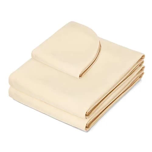 Saloniture 3-Piece Microfiber Massage Table Sheet Set - Natural - 91cm (36") x 196cm (77") x 7cm (3") | Premium Soft & Durable thumbnail 2