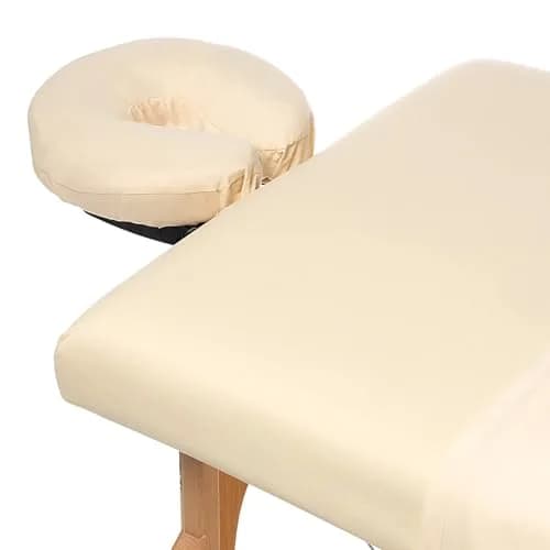 Saloniture 3-Piece Microfiber Massage Table Sheet Set - Natural - 91cm (36") x 196cm (77") x 7cm (3") | Premium Soft & Durable thumbnail 3