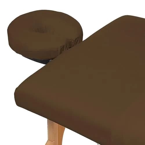 Saloniture 3-Piece Microfiber Massage Table Sheet Set - Chocolate Brown | Fits Most Standard Tables thumbnail 3