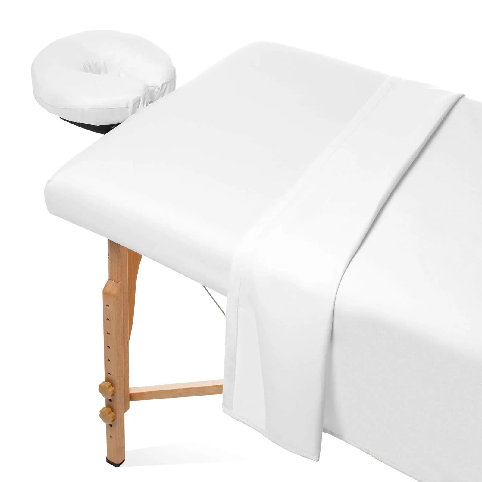 Saloniture 3-Piece Microfiber Massage Table Sheet Set White | Fits Standard Tables, Soft & Breathable