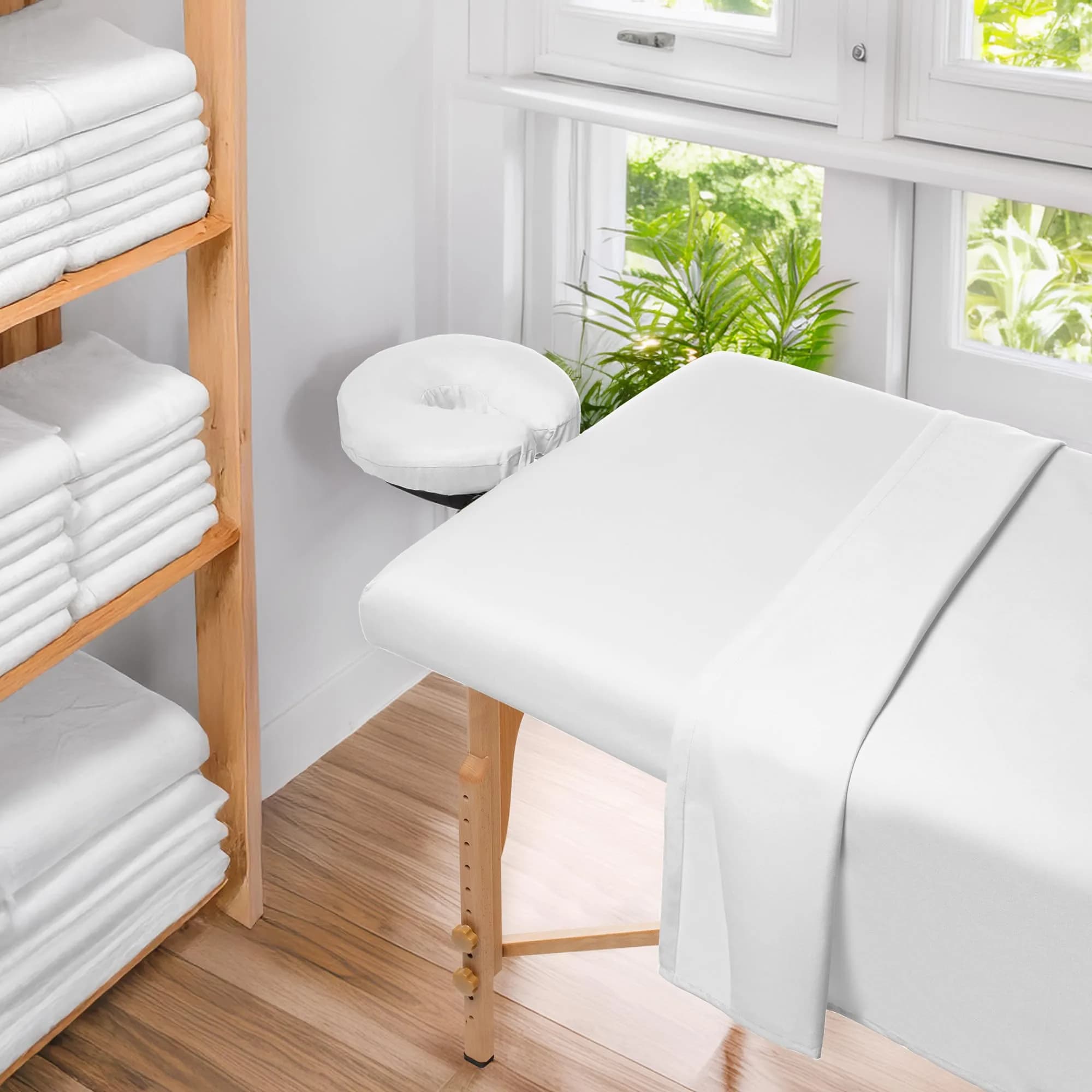 Saloniture 3-Piece Microfiber Massage Table Sheet Set White | Fits Standard Tables, Soft & Breathable - view 6