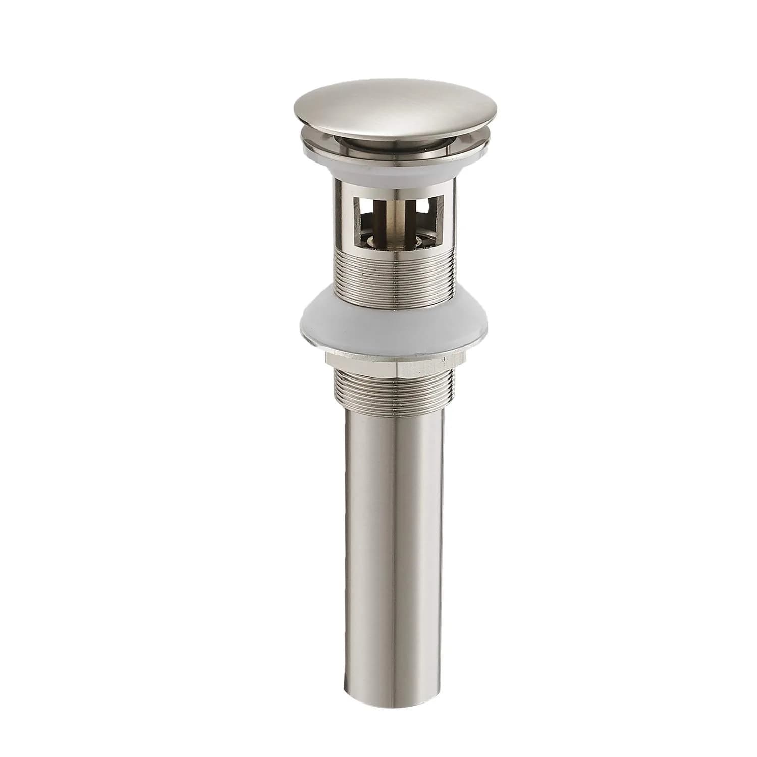 Homevacious 15/8" Bathroom Faucet Vessel Sink Pop up Drain Stopper Plug with Overflow Brushed Nickel — Brushed Nickel