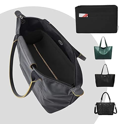 Vercord Felt Zipper Handbag Tote Purse Duffel Backpack Organizer Insert Large | Keeps Handbags Upright & Organized thumbnail 8