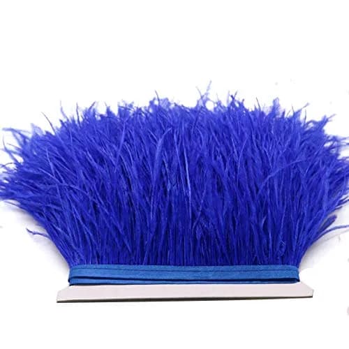 YEQIN Natural Soft Ostrich Feathers Fringe Trim 2 Yards (72 inches) Royal Blue | Hand-Selected for Crafts & Decor thumbnail 4
