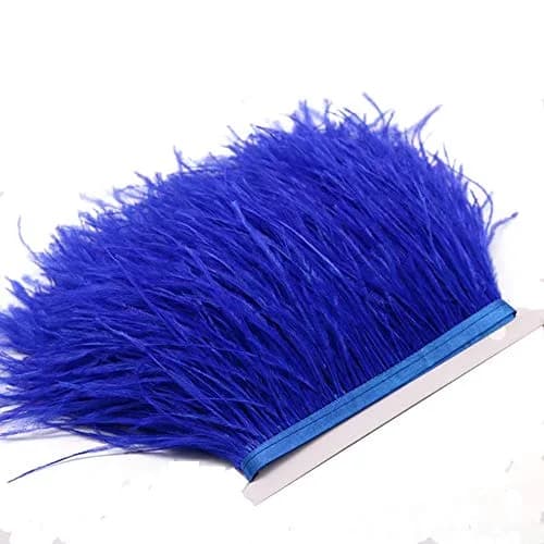 YEQIN Natural Soft Ostrich Feathers Fringe Trim 2 Yards (72 inches) Royal Blue | Hand-Selected for Crafts & Decor thumbnail 2