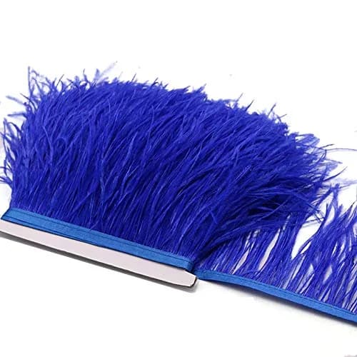 YEQIN Natural Soft Ostrich Feathers Fringe Trim 2 Yards (72 inches) Royal Blue | Hand-Selected for Crafts & Decor thumbnail 3