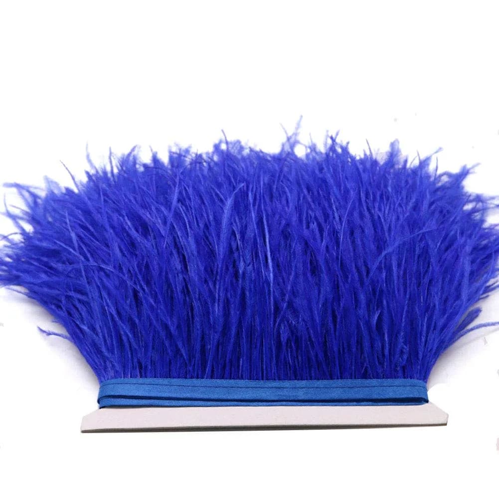 YEQIN Natural Soft Ostrich Feathers Fringe Trim 2 Yards (72 inches) Royal Blue | Hand-Selected for Crafts & Decor - view 4