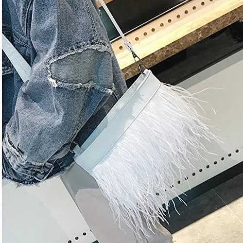 YEQIN Ostrich Feathers Fringe Trims 2 Yards | Soft & Natural White for Dress & DIY thumbnail 6