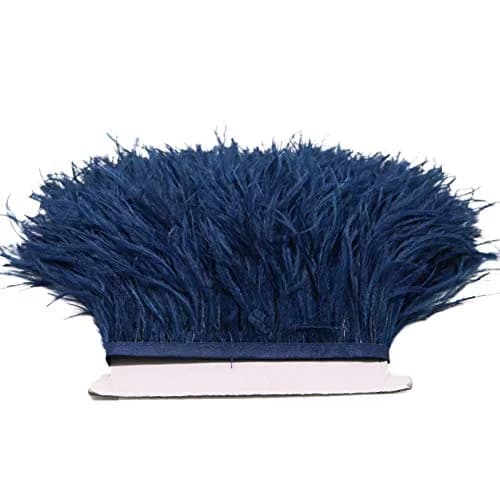 YEQIN Navy Blue Natural Soft Ostrich Feather Fringe Trim - 2 Yards, 4-6 Inches Wide - view 4