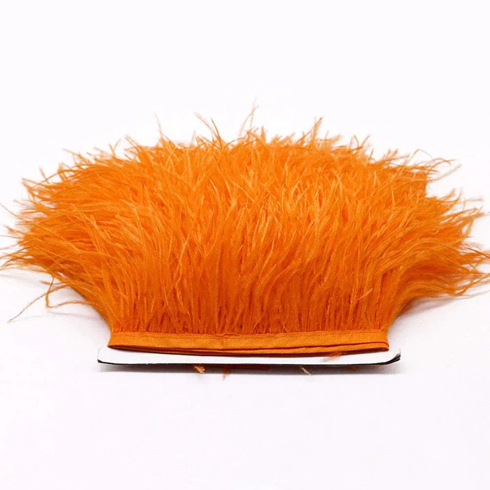YEQIN Orange Natural Soft Ostrich Feather Fringe Trim - 2 Yards, 4-6 Inches Wide for Crafts & Sewing thumbnail 4