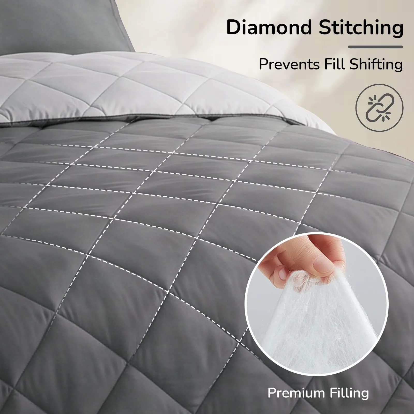 downluxe King Comforter Set Soft Reversible 3 Pieces | All-Season Microfiber Bedding thumbnail 5