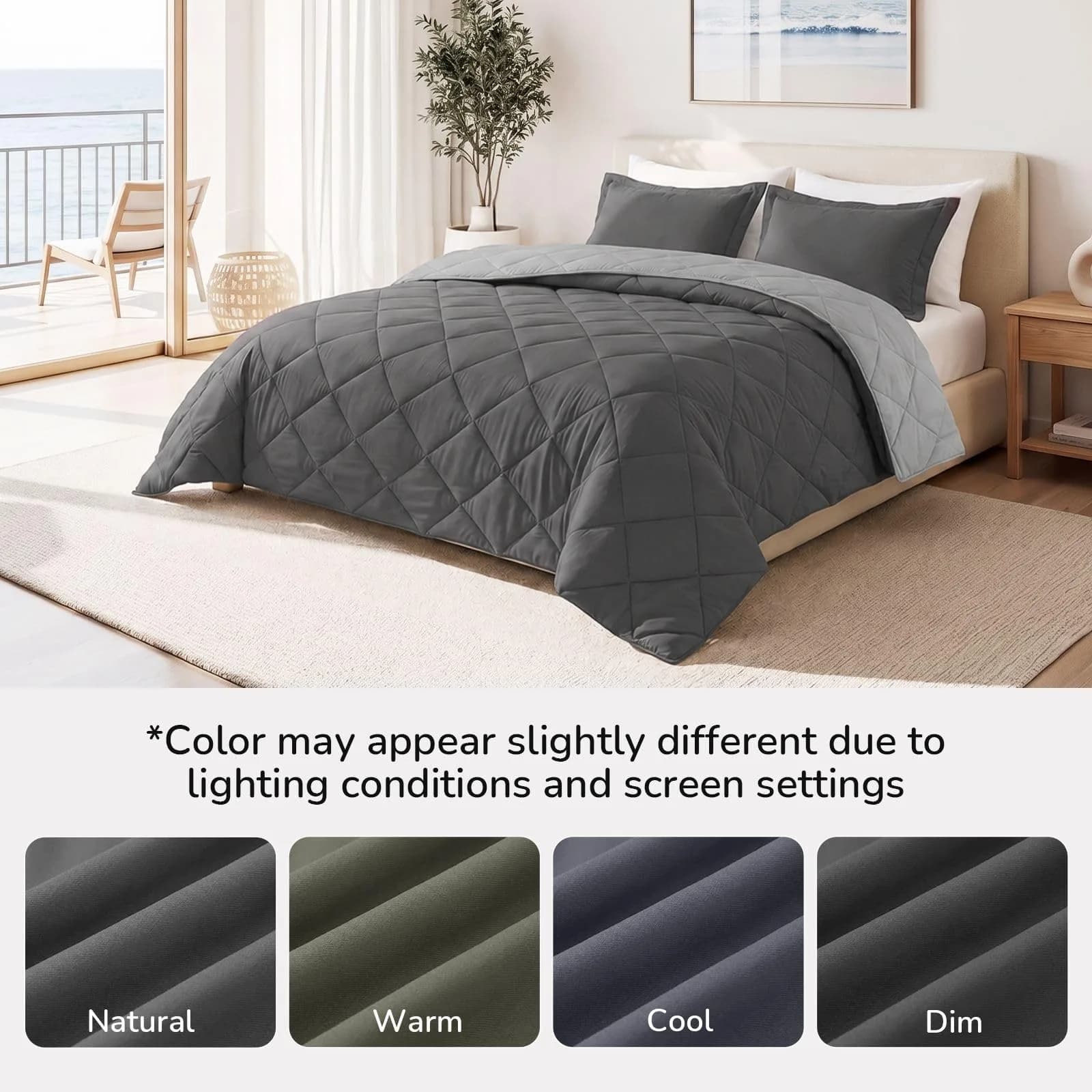 downluxe King Comforter Set Soft Reversible 3 Pieces | All-Season Microfiber Bedding thumbnail 8