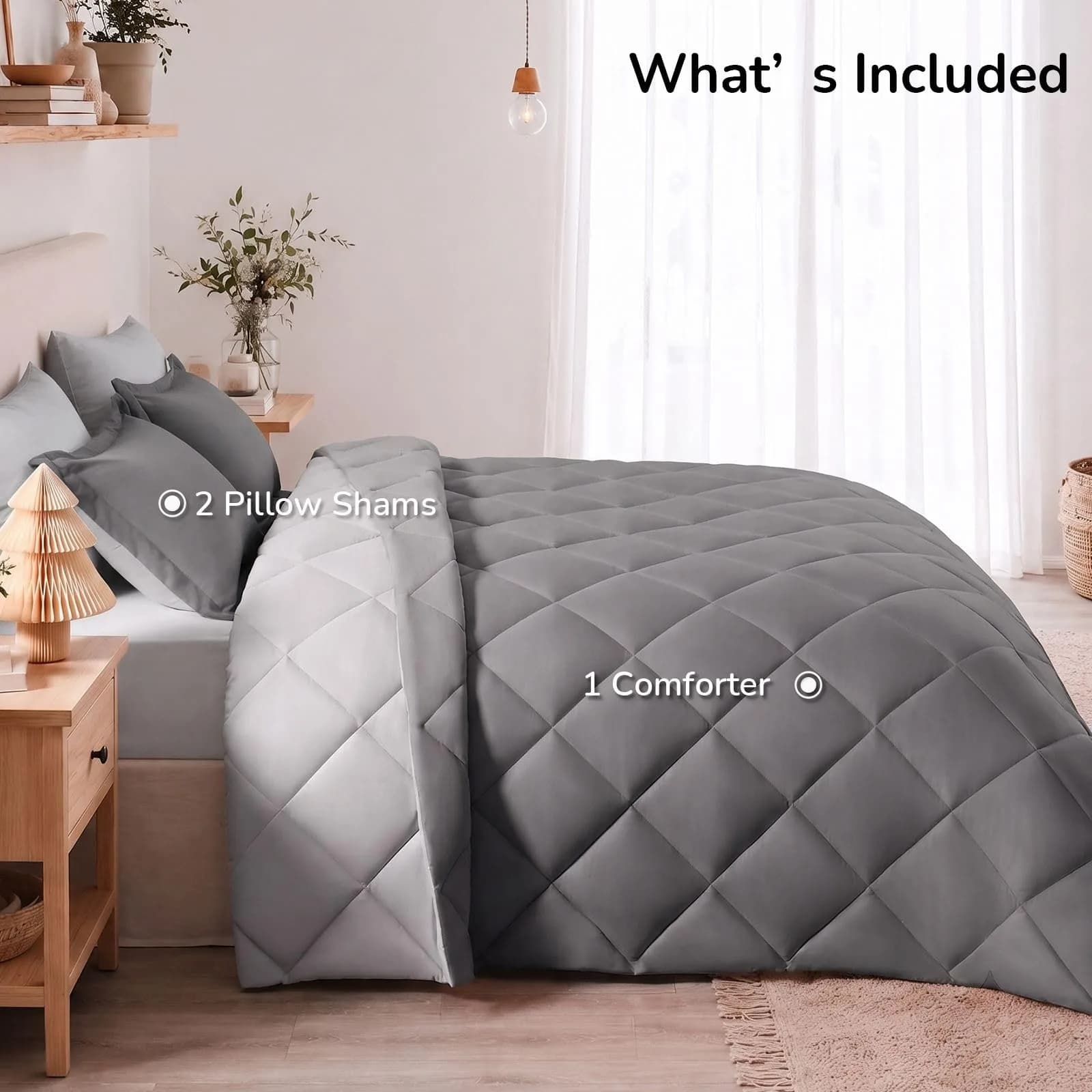 downluxe King Comforter Set Soft Reversible 3 Pieces | All-Season Microfiber Bedding thumbnail 9