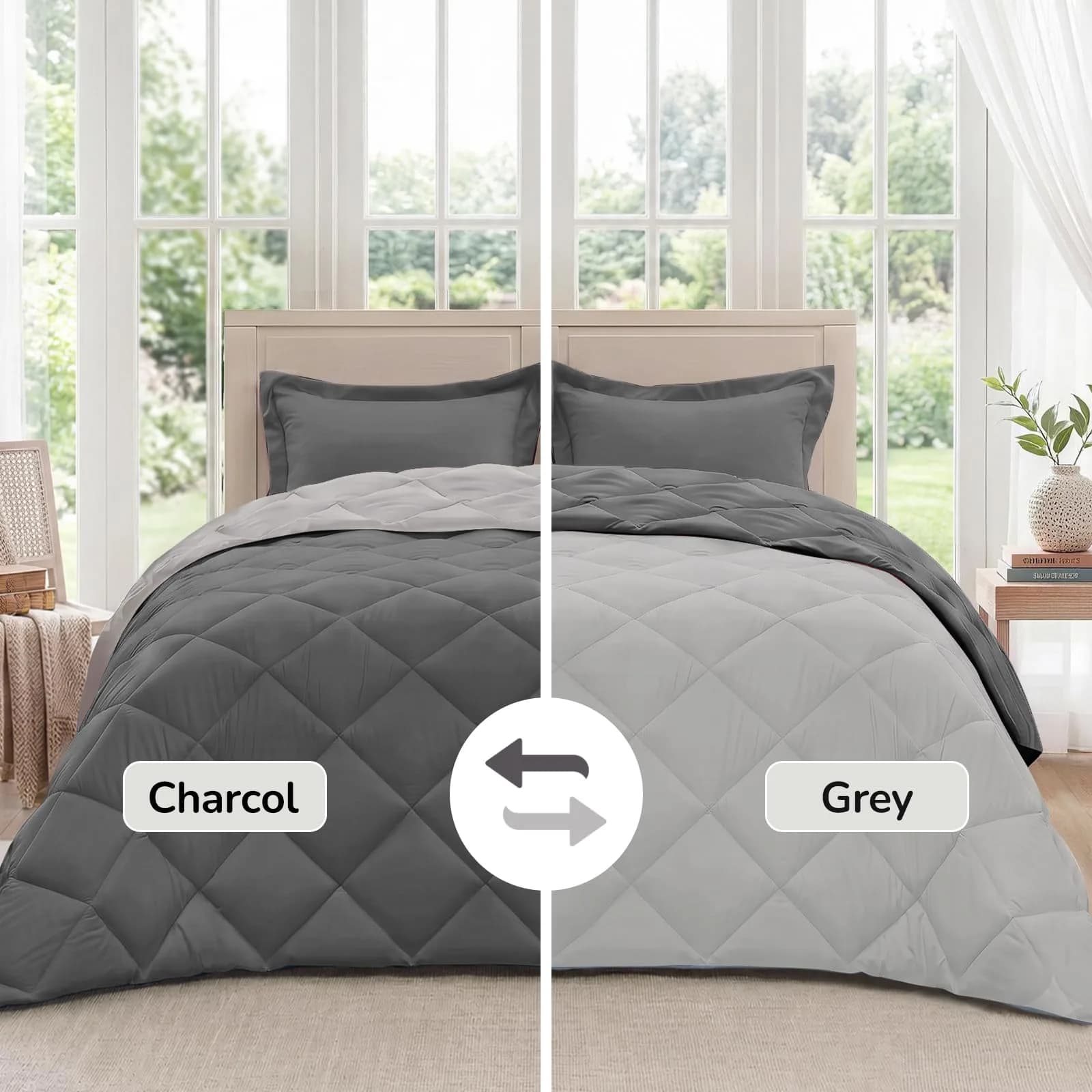downluxe King Comforter Set Soft Reversible 3 Pieces | All-Season Microfiber Bedding thumbnail 2
