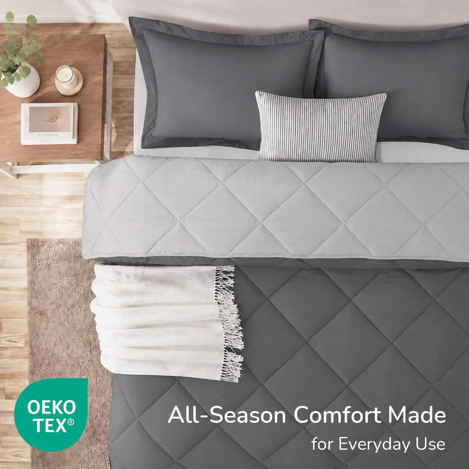downluxe King Comforter Set Soft Reversible 3 Pieces | All-Season Microfiber Bedding thumbnail 4