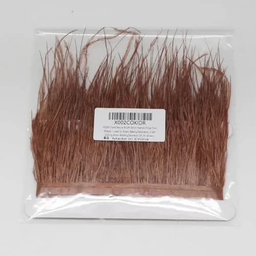 YEQIN Natural Soft Ostrich Feather Fringe Trim 2 Yards (6 ft) | Brown Craft Ribbon for Sewing & Decor thumbnail 3