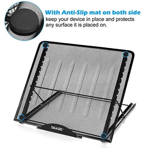 IMAGE Laptop Stand Foldable Portable Ventilated Adjustable 12-Angle, Compatible with 10"-17" Notebooks & Light Box Pad thumbnail 2