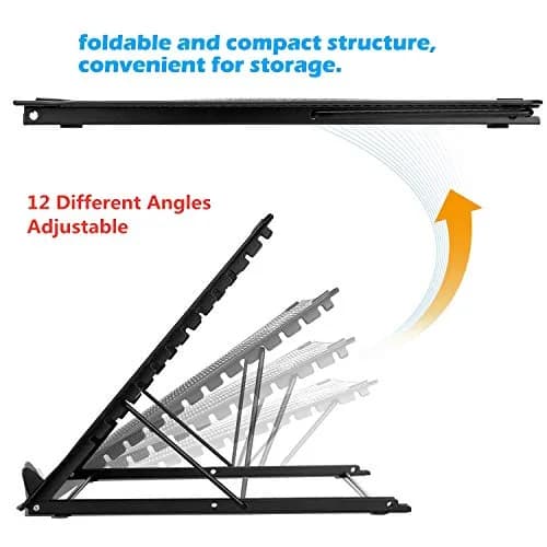 IMAGE Laptop Stand Foldable Portable Ventilated Adjustable 12-Angle, Compatible with 10"-17" Notebooks & Light Box Pad thumbnail 3