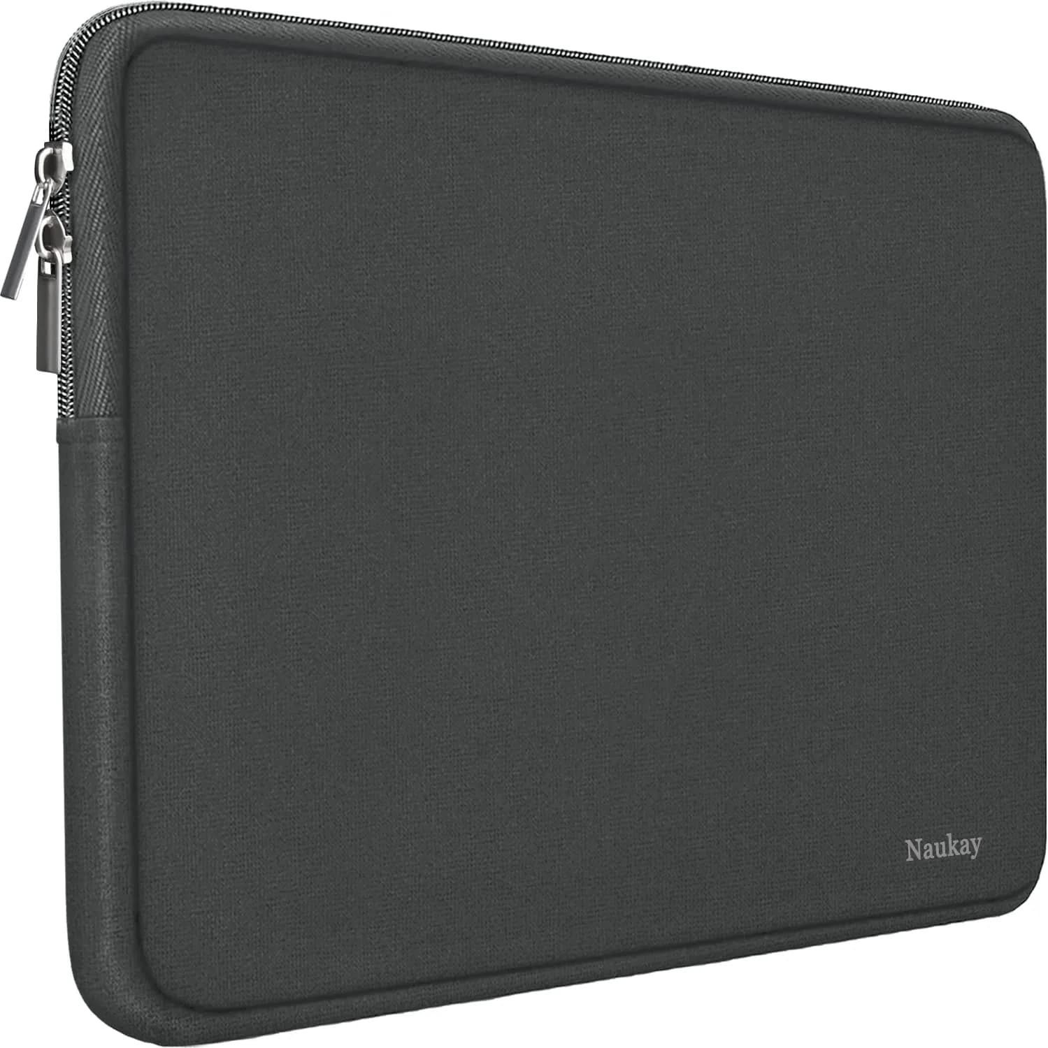 Naukay 13.3-inch Laptop Sleeve Case | Water-Resistant Neoprene Portable Computer Sleeve Cover — Grey