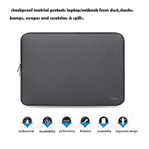 Naukay 15.6 Inch Laptop Sleeve Bag | Water-Resistant Neoprene Case for Notebooks & Tablets thumbnail 4