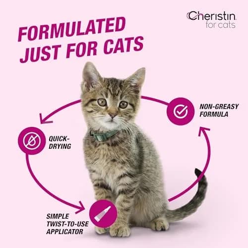 Cheristin Flea Treatment & Prevention for Cats 3 Doses | Fast-Acting Flea Control for Cats Over 1.8 lbs thumbnail 7
