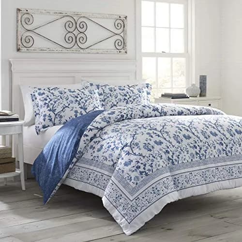 Laura Ashley Charlotte Collection Duvet Set Full/Queen | Elegant Floral Cotton Bedding thumbnail 2