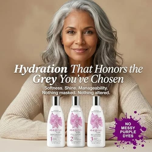 Maison 276 HYDRATE Shampoo for Grey & Silver Hair – Deep Hydration, Gentle Cleanse, No Purple Dyes, Plant-Based Care for Naturally Grey Hair, Sulfate-Free, 8 oz thumbnail 4