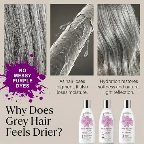 Maison 276 HYDRATE Shampoo for Grey & Silver Hair – Deep Hydration, Gentle Cleanse, No Purple Dyes, Plant-Based Care for Naturally Grey Hair, Sulfate-Free, 8 oz thumbnail 2