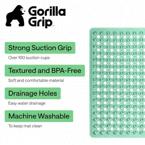 GORILLA GRIP Square Shower Stall Mat 53cm x 53cm (21" x 21") | Patented Suction Grip for Secure Placement thumbnail 2
