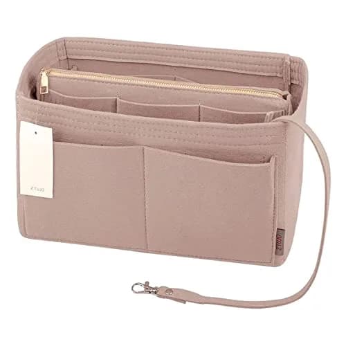 ZTUJO Felt Purse Organizer Insert, 7 Sizes, Red | Detachable Wallet & Metal Zipper (70-120c) thumbnail 4