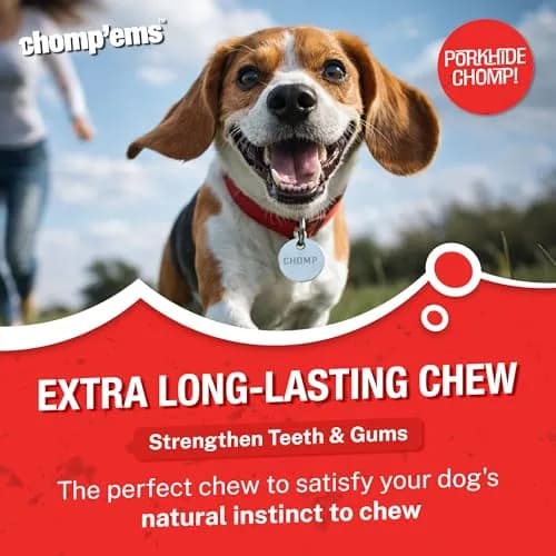CHOMP 'EMS Bacon Flavored Purehide Sticks 12 oz | Natural Beefhide Dog Chews for All Sizes thumbnail 4