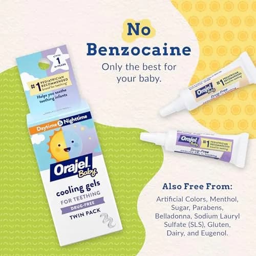 Orajel Baby Daytime & Nighttime Cooling Gels for Teething 0.18oz (5.3ml) | #1 Pediatrician Recommended Brand for Teething thumbnail 3