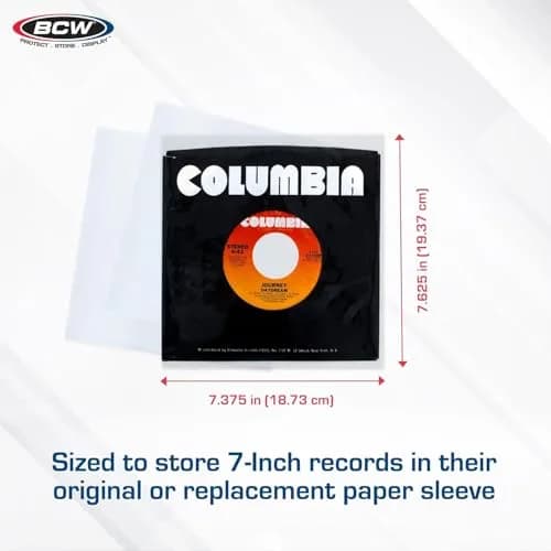 BCW 45 RPM Record Sleeves - 400 Count | 7.375 x 7.625 inches (18.7 x 19.4 cm) | Archival Polypropylene Outer Sleeves for 7-Inch Vinyl Records thumbnail 3