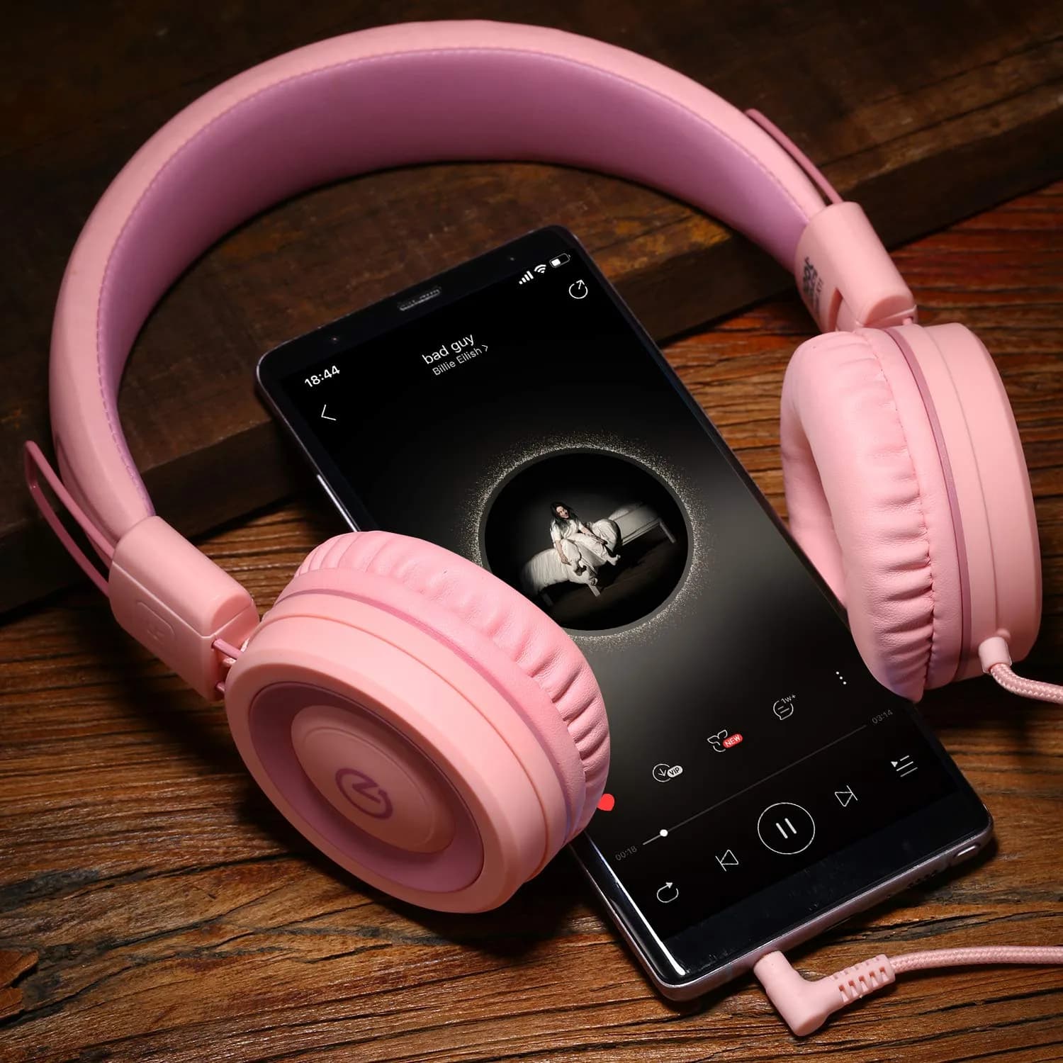 Noot Products K11 Kids Headphones Wired 3.5mm Jack Soft Pink | Tangle-Free, Adjustable & Foldable thumbnail 7
