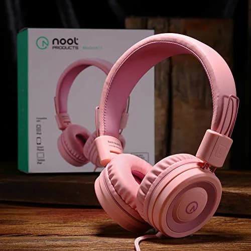 Noot Products K11 Kids Headphones Wired 3.5mm Jack Soft Pink | Tangle-Free, Adjustable & Foldable thumbnail 2