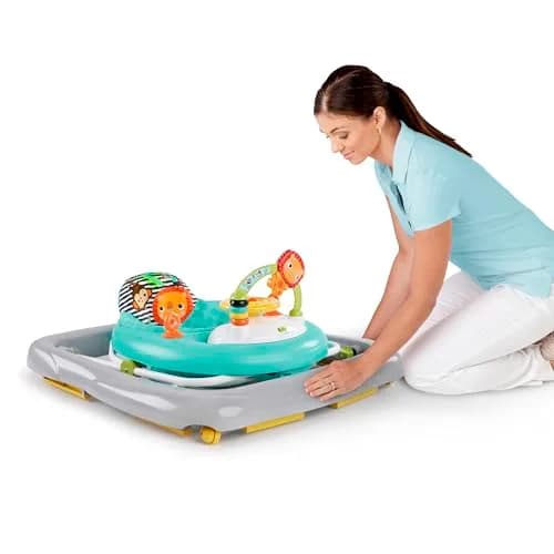 Bright Starts Zig Zag Zebra Baby Walker with Steering Wheel, Lights & Songs | Adjustable Height, Removable Activity Center, Ages 6 Months+ thumbnail 4