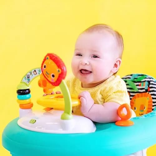 Bright Starts Zig Zag Zebra Baby Walker with Steering Wheel, Lights & Songs | Adjustable Height, Removable Activity Center, Ages 6 Months+ thumbnail 5