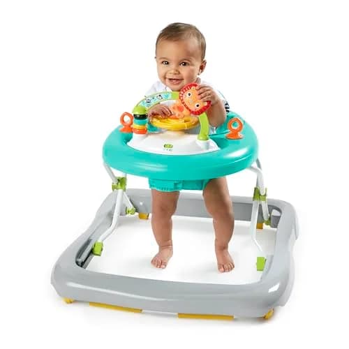 Bright Starts Zig Zag Zebra Baby Walker with Steering Wheel, Lights & Songs | Adjustable Height, Removable Activity Center, Ages 6 Months+ thumbnail 2