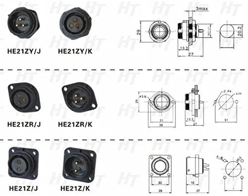 HangTon HE21 4 Pin Waterproof Wire Connector 30Amp | IP68 Marine Grade Outdoor Plug thumbnail 6