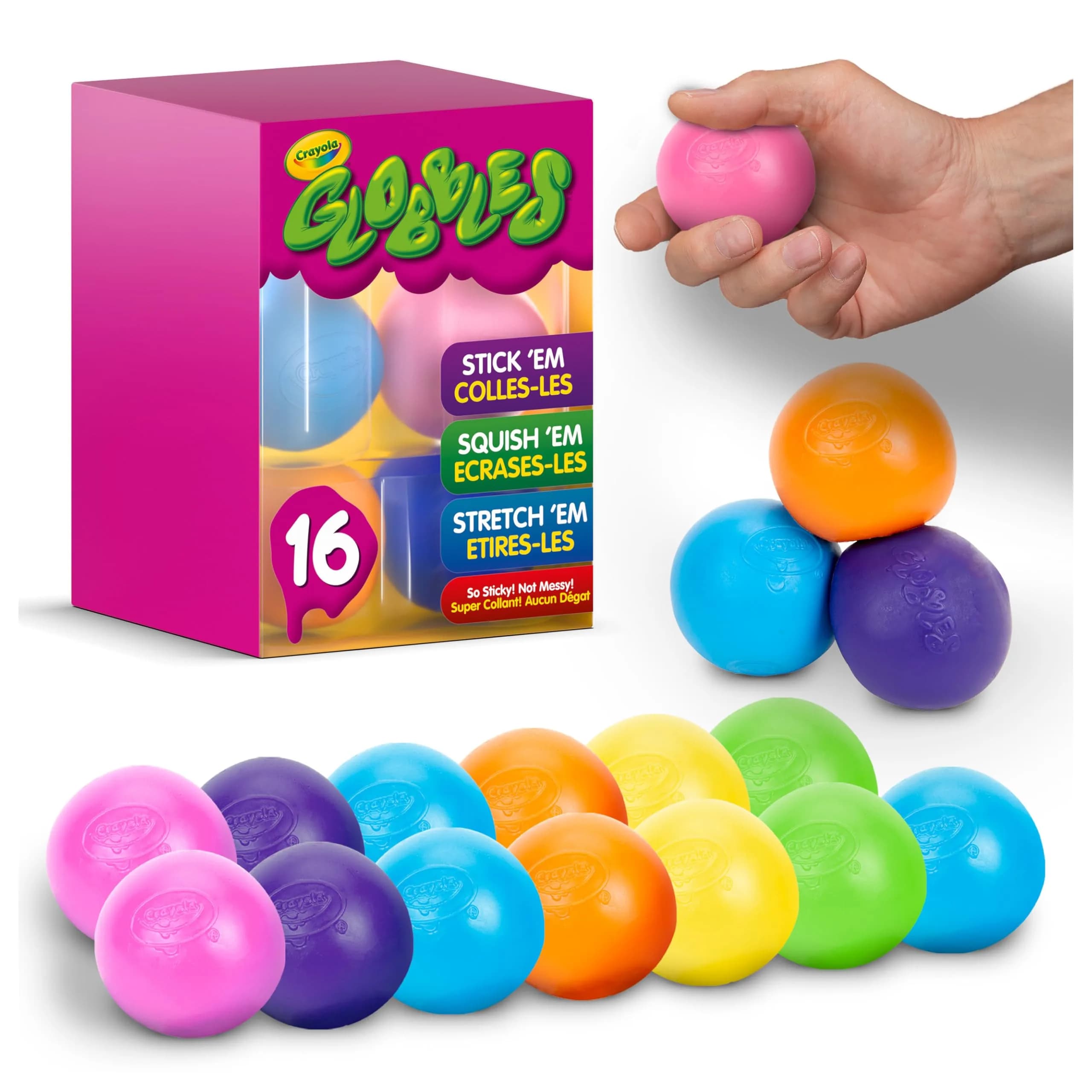 Crayola Globbles Squish Toys (16-Pack, Multi) | Sticky Sensory Balls for Kids & Adults - main product image
