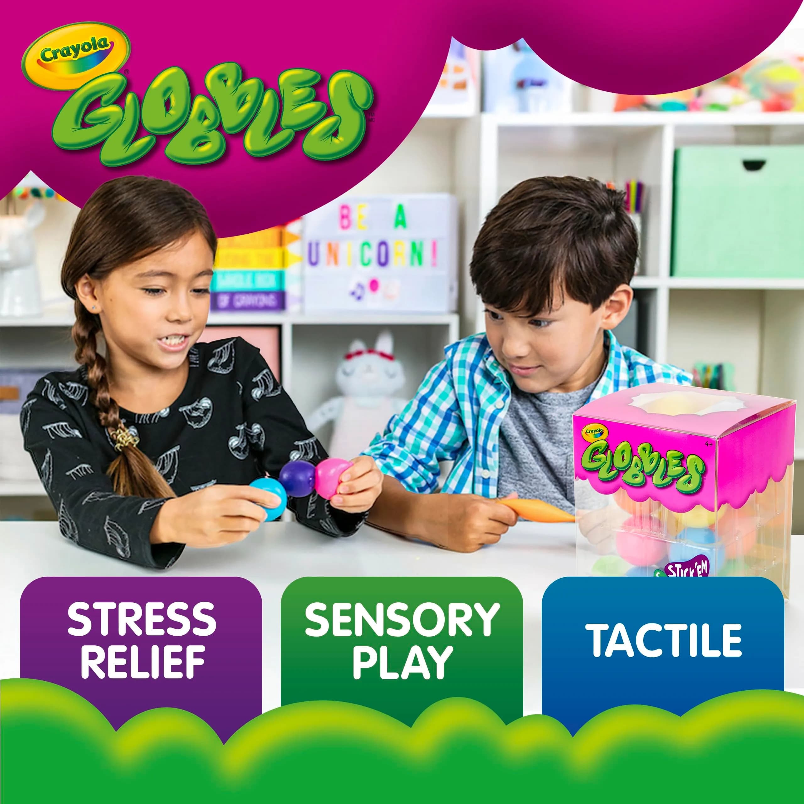 Crayola Globbles Squish Toys (16-Pack, Multi) | Sticky Sensory Balls for Kids & Adults - view 2