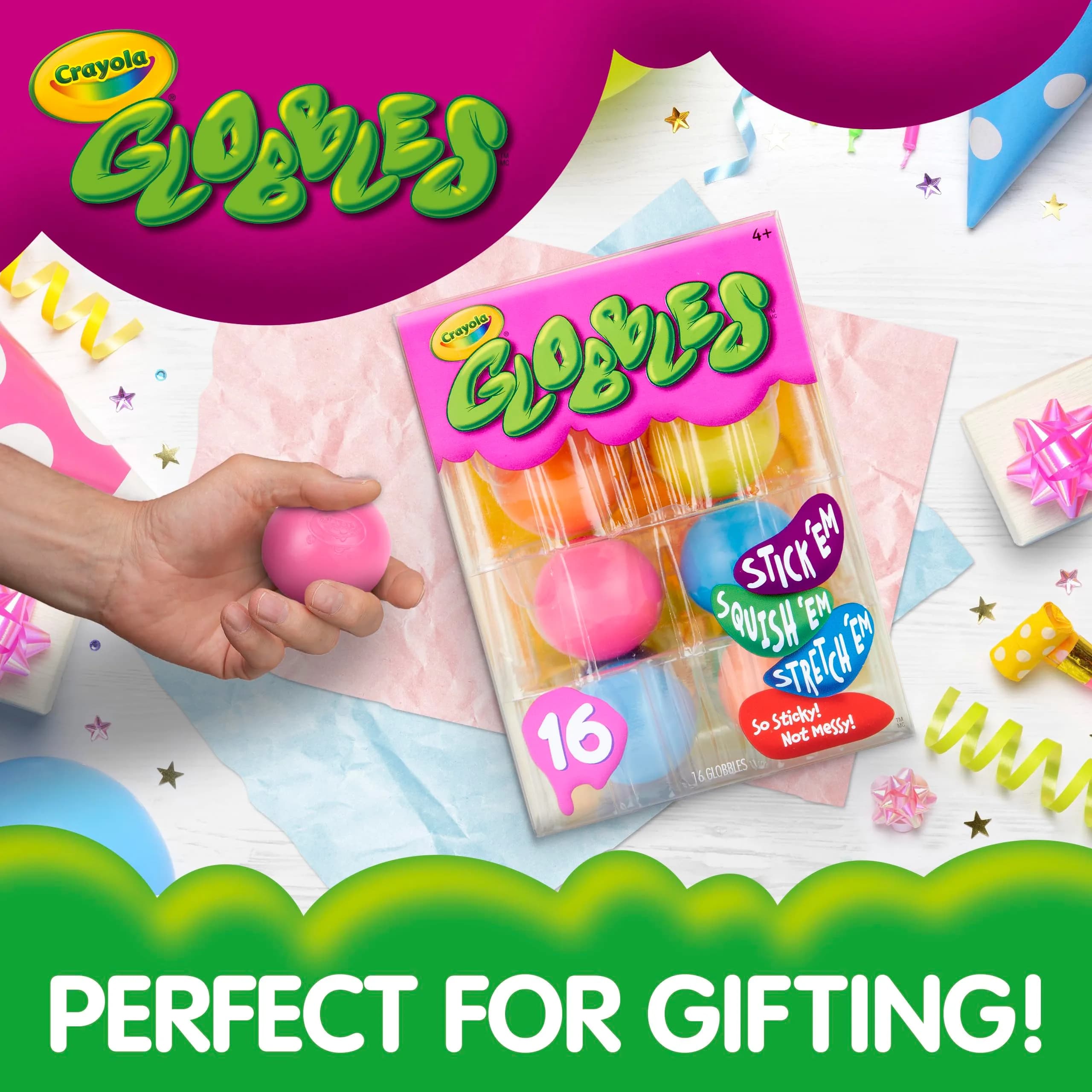 Crayola Globbles Squish Toys (16-Pack, Multi) | Sticky Sensory Balls for Kids & Adults - view 5