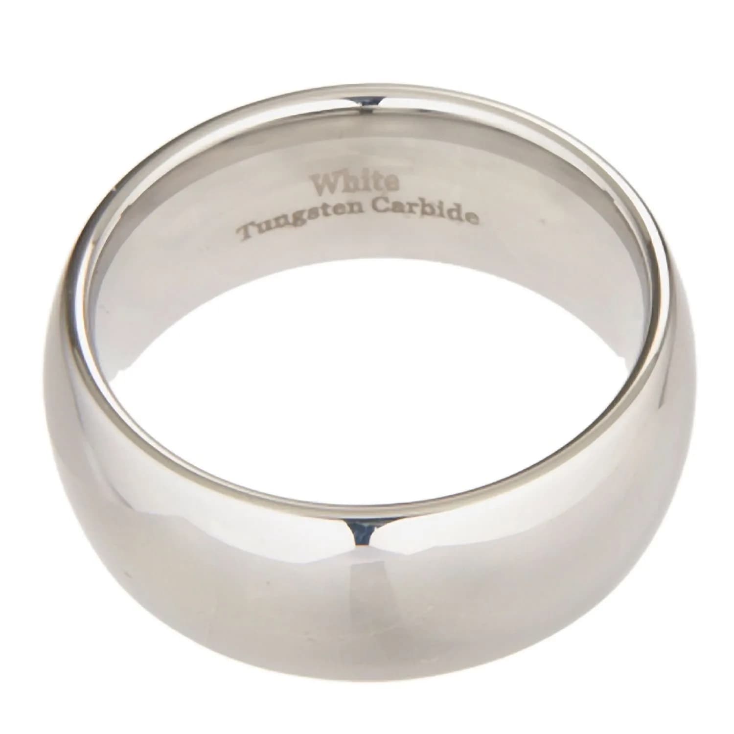 MJ Metals Jewelry Classic Mirror Polished White Tungsten Carbide 10mm Comfort Fit Wedding Band Ring Size 8 | Durable Scratch-Resistant Wedding Ring thumbnail 5